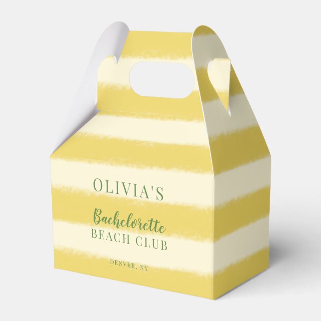 Yellow and Green Summer Bachelorette  Favor Boxes (Front Side)