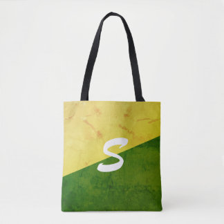 Yellow and green tote bag
