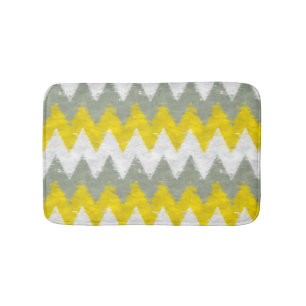 Yellow and Grey Chevron Bathroom Mat