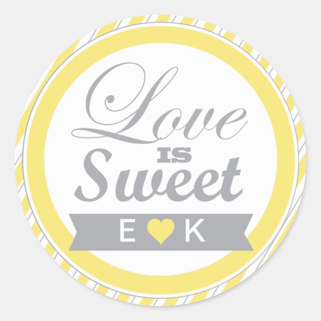 Yellow and Grey Favor Stickers (Front)