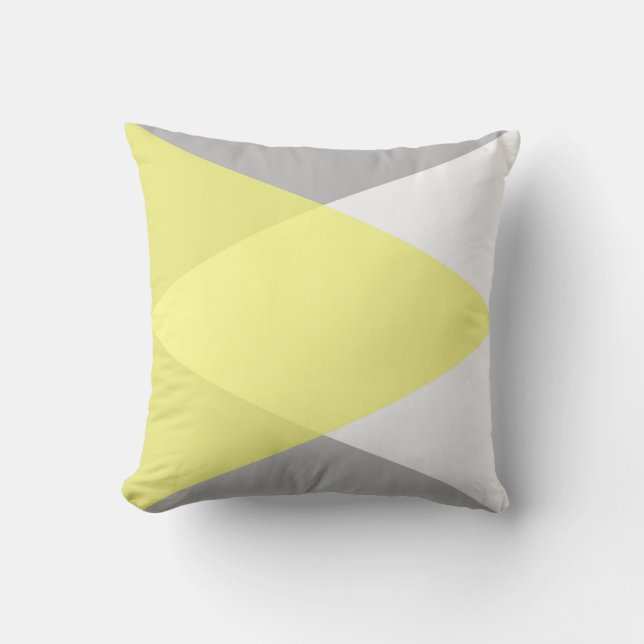 Yellow and Grey Lovers Throw Pillow (Front)