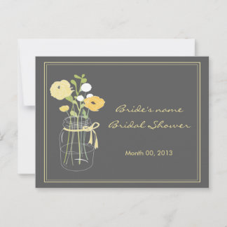 Yellow and Grey Mason Jar Bridal Shower Advice