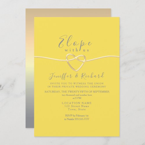 Yellow and Grey Micro Wedding Invitation