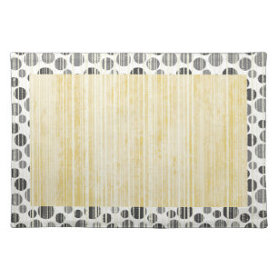 Yellow and Grey Modern Polka Dots Cloth Placemat