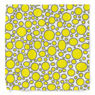Yellow and Grey Polka Dots Bandana