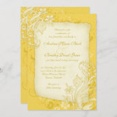 Yellow and Ivory Floral Wedding Invitation (Front/Back)