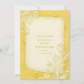 Yellow and Ivory Floral Wedding Invitation (Back)