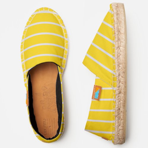 Yellow and Lavender Stripes Pattern Espadrilles