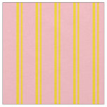 [ Thumbnail: Yellow and Light Pink Lines Fabric ]