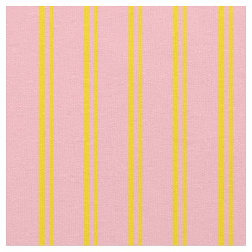 Yellow and Light Pink Lines Fabric