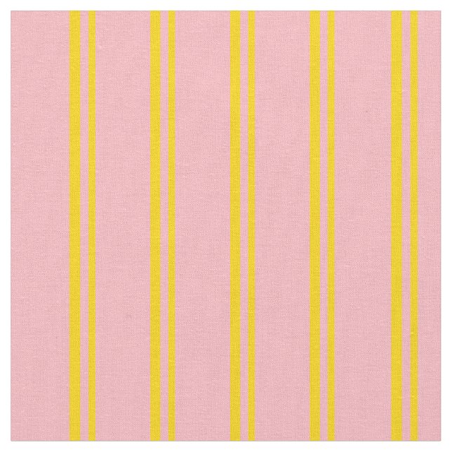 Yellow and Light Pink Lines Fabric (Close Up)