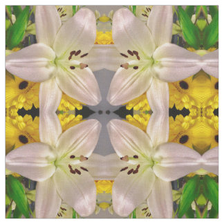 Yellow and Lilies Fabric