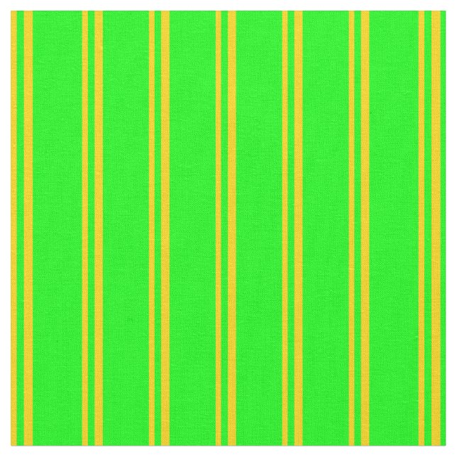 Yellow and Lime Colored Lines Pattern Fabric (Close Up)
