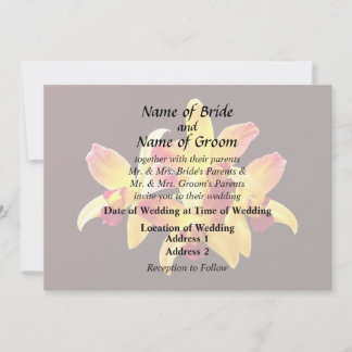 Yellow and Maroon Orchids Brassolaeliocattleya Invitation