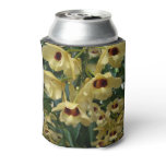 Yellow and Maroon Orchids Elegant Floral Can Cooler