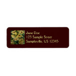 Yellow and Maroon Orchids Elegant Floral Label