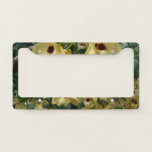 Yellow and Maroon Orchids Elegant Floral License Plate Frame