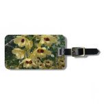 Yellow and Maroon Orchids Elegant Floral Luggage Tag