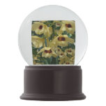 Yellow and Maroon Orchids Elegant Floral Snow Globe