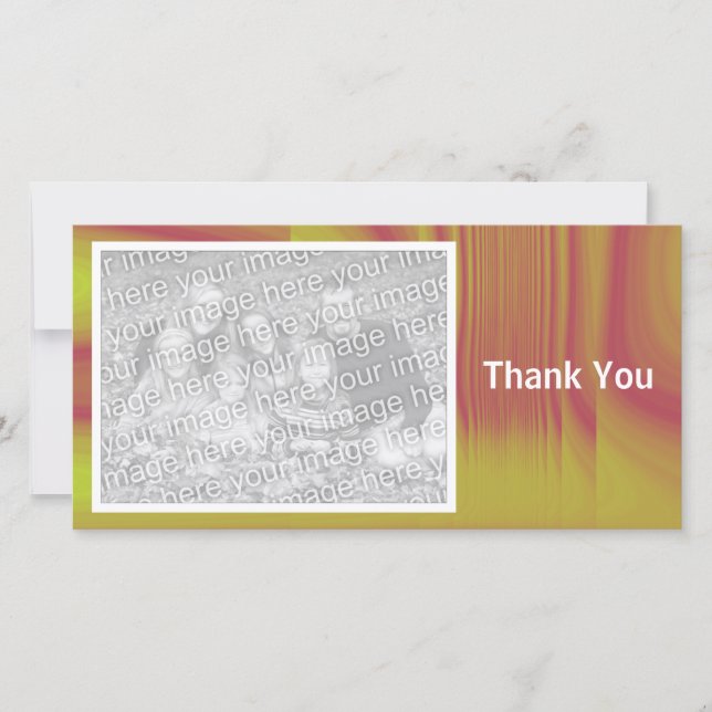 Yellow and Maroon Shadowed Thank You Card (Front)