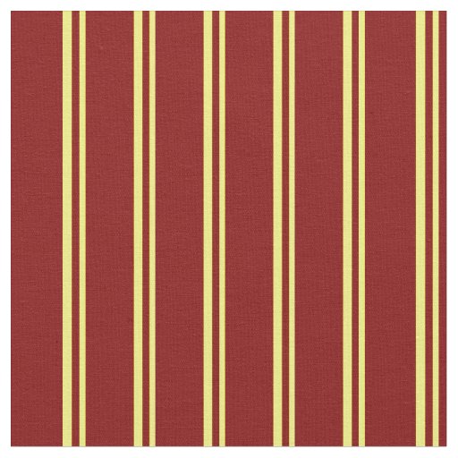 Yellow and Maroon Stripes Fabric