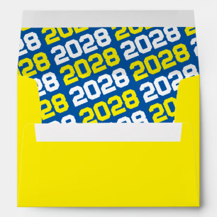 Yellow and Medium Blue Graduation Envelopes