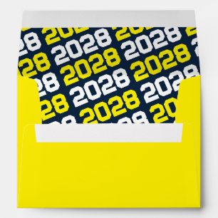 Yellow and Navy Blue Graduation Envelopes