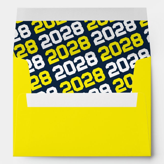 Yellow and Navy Blue Graduation Envelopes (Back (Bottom))