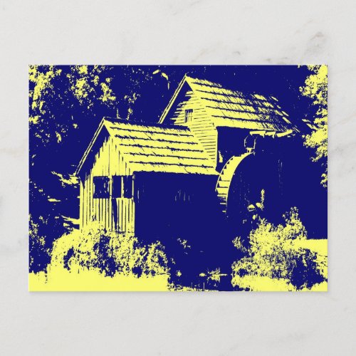 Yellow and Navy Blue Mabry Mill Postcard
