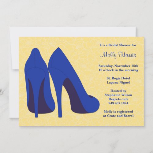 Yellow and Navy Bridal Shower Party Invitation