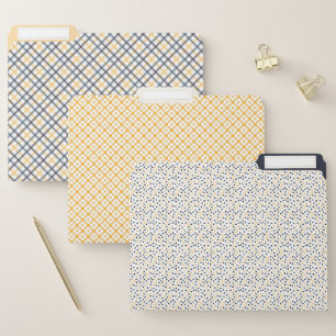 Yellow and Navy Decorative File Folders