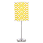 Yellow and Navy Quatrefoil Pattern Custom Monogram Table Lamp (Back)