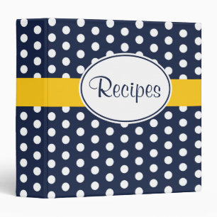 Yellow and Navy Retro Recipe Binder