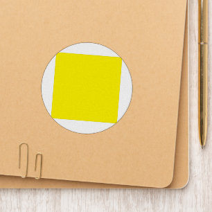 Yellow and orange abstract shapes overlap on a pla patch