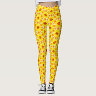 Yellow and Orange Artwork Designer Leggings