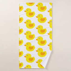 Yellow and Orange Baby Rubber Ducky for Kids Bath Towel