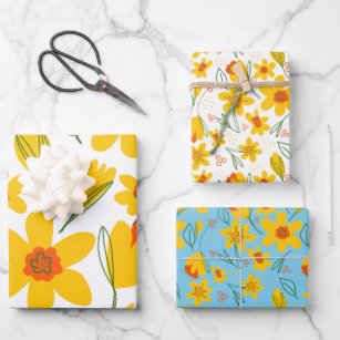 Dearle Daffodil Vintage Floral Pattern Wrapping Paper, Zazzle