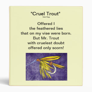 "Yellow and Orange" -CRUEL TROUT" Fishing Journal 3 Ring Binder