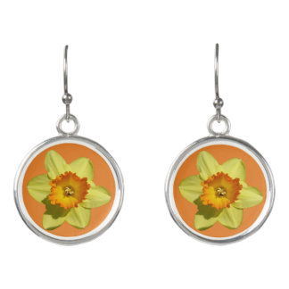 Yellow and Orange Daffodils Earrings
