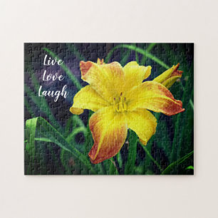 Yellow and Orange Daylily Motivational Jigsaw Puzzle