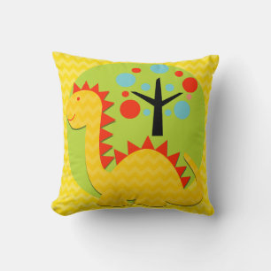 Yellow and Orange Dragon Throw Pillow