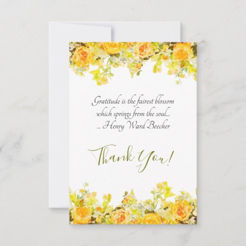 Yellow and Orange Floral Thank You Card