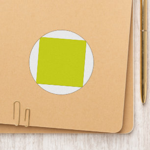 Yellow and orange geometric shapes are arranged ag patch