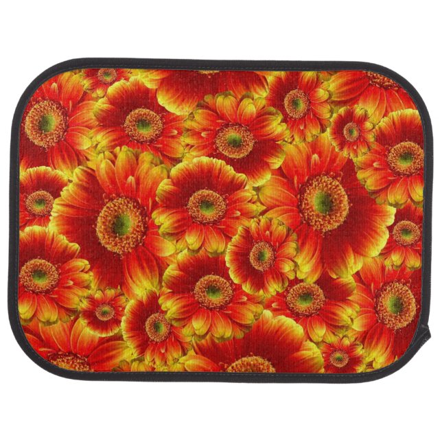 Yellow and Orange Gerbera Daisies Car Mat (Rear)