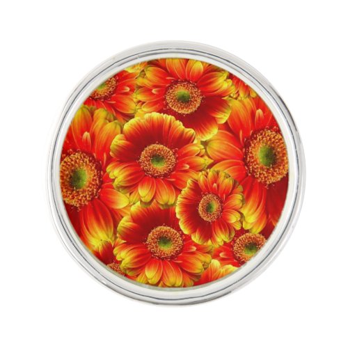 Yellow and Orange Gerbera Daisies Lapel Pin