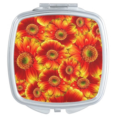 Yellow and Orange Gerbera Daisies Makeup Mirror