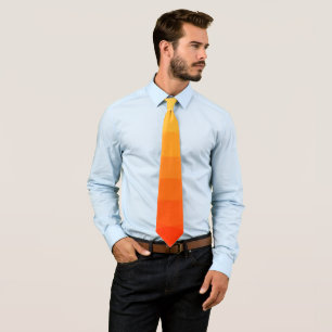 Yellow And Orange Gradient Polygonal Neck Tie