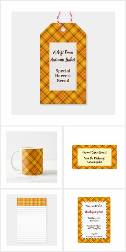 Yellow and Orange Harvest Plaid Pattern