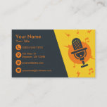 Yellow and Orange Microphone Business Card