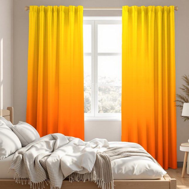 Yellow and orange ombre gradient blackout curtains (Creator Uploaded)